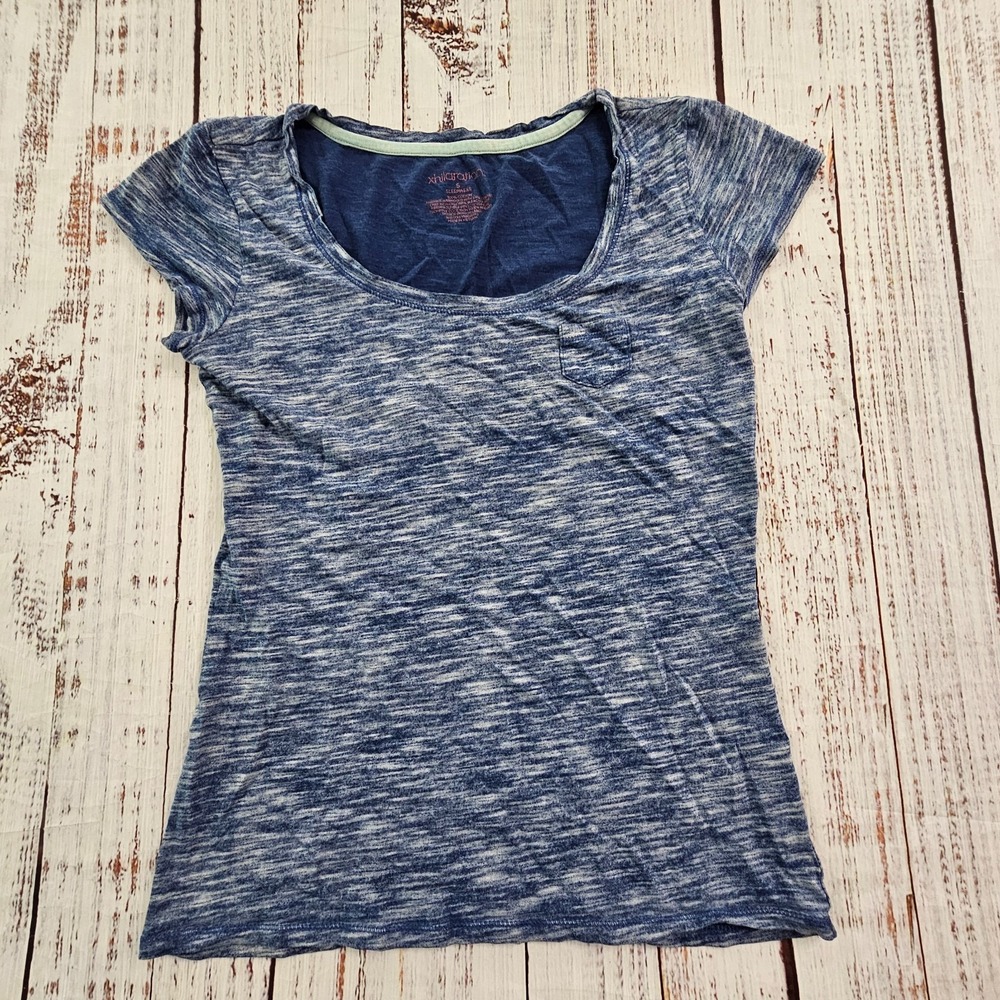 Xhilaration Sleepwear Blue Short Sleeve Cotton Sleep Shirt Women's S